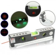 Niveau laser avec ruban de mesure lumière LED - Mesure du ruban : 1 mètre/3,28 pieds, règles métriques