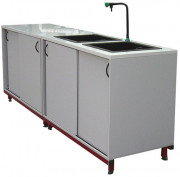 Paillasse de laverie à double-cuve
