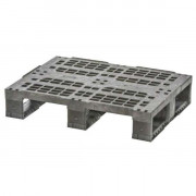 Palette plastique recyclé - L.800 x L.600 x H.160 mm - Plateau ajouré - 3 semelles