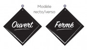 Pancarte à ventouse Ouvert/Fermé - 16 x 16 cm 