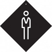 Pancarte à ventouse WC Homme