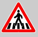 Panneau au sol adhésif &quot;attention traversée&quot;