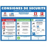 Panneau consigne d'urgence pour hôtels