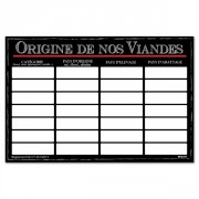 Panneau d'affichage origine de viande