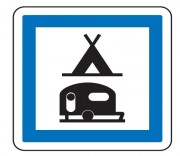 Panneau d'indication camping pour tentes et caravanes CE4c