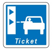 Panneau d'indication d'une borne de retrait de tickets de péage C62
