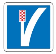 Panneau d'indication d'une voie de détresse à gauche C26b