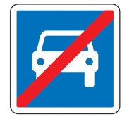 Panneau d'indication de la fin d'une section de route à accès réglementé C108