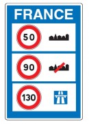 Panneau d'indication de limitations générales de vitesse C25a
