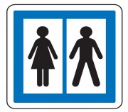 Panneau d'indication toilettes publiques CE12