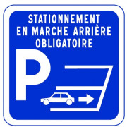 Panneau de parking vertical stationnement marche arrière