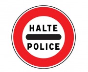 Panneau de signalisation d'un barrage de police B5b