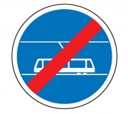 Panneau fin de voie réservée au tramway B45b