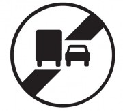 Panneau fin interdiction dépasser poids lourds B34a