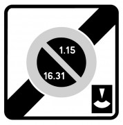 Panneau fin zone stationnement unilatéral semi mensuel durée limitée B50e