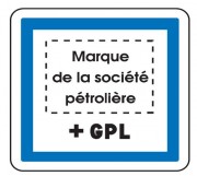 Panneau indication marque pétrolière GPL CE15f