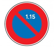 Panneau interdiction stationner 1er au 15 du mois B6a2