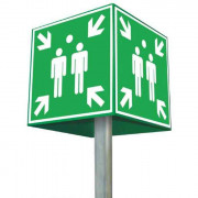Panneau de signalisation point de rassemblement 360° 