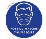Panneau port du masque obligatoire - PVC adhésif - Ø 280 mm