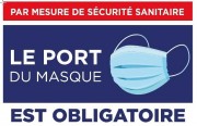 Panneau port du masque obligatoire COVID