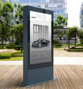 Panneau publicitaire 2m² sur pied ou totem - Affichage statique ou déroulant vertical - 2 à 5 affiches