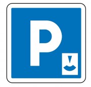 Panneau signalisation d'indication de parking gratuit à durée limitée C1b