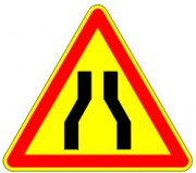 Panneau temporaire chaussée rétrécie