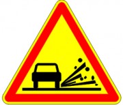 Panneau temporaire projections de gravillons