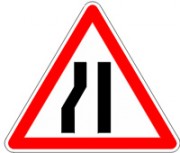 Panneaux chaussée rétrécie gauche
