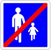 Panneaux fin piétons