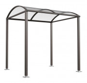 Passage couvert piéton avec bardage en verre - Dim. L2500 x l2170 x H2835 mm