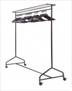 Penderie sur roulettes - Capacité 40 à 50 cintres - Dim. H170 x L150 x P55 cm