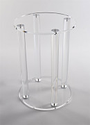 Petite Console en Plexiglas Pieds Ronds - Diam. plateau : 35 cm - Hauteur : 50 cm