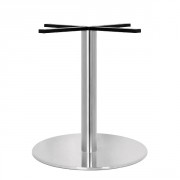 Pied de table rond en inox brossé - 100x60 à ?110 cm