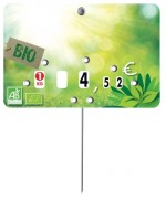 Pique prix produit bio à roulettes - 10,5 x 7 cm, 12 x 8 cm