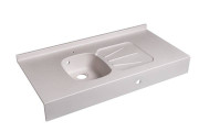 Plan vasque PMR en Solid surface rectangulaire - 400 x 340 x 120 mm