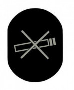 Plaque de porte Défense de fumer en aluminium noir