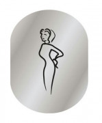 Plaque de porte Femme en aluminium gris
