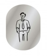 Plaque de porte Homme en aluminium gris