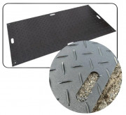 Plaque de roulage en polyéthylène recyclée - Larmée / lisse - L. 2440 à 3000 x l. 610 à 1220 mm - Epaisseur de 10 à 15 mm