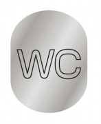 Plaque de porte WC - En aluminium gris - L1 x P120 x H160 mm