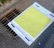 Plaque obturatrice ponctuelle pour grille d'évacuation - Dimension : de 300 x 300 mm à 1200 x 1200 m - Lavable et réutilisable