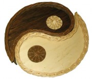 Plateau rond décoratif en osier