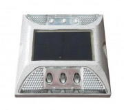 Plot routier solaire en aluminium - 3 LED blanches - 105 x 105 x H.25 mm