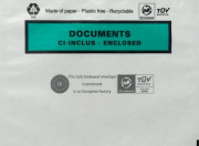 Pochette porte-documents adhésive en papier 100% recyclable - Avec mention "Ci-inclus - enclosed" - Format A4