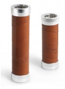 Poignée de vélo en cuir et en aluminium