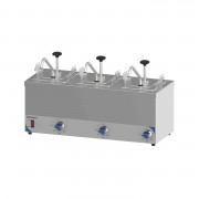 Pompe à sauce chauffante 3 x 2,5 L inox