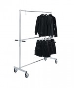 Portant vêtements acier galva à roulettes