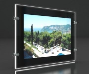 Porte affiche led châssis noir laqué