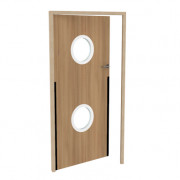 Porte double hublot avec anti-pince doigt - Dim. L1022 x H2095 mm